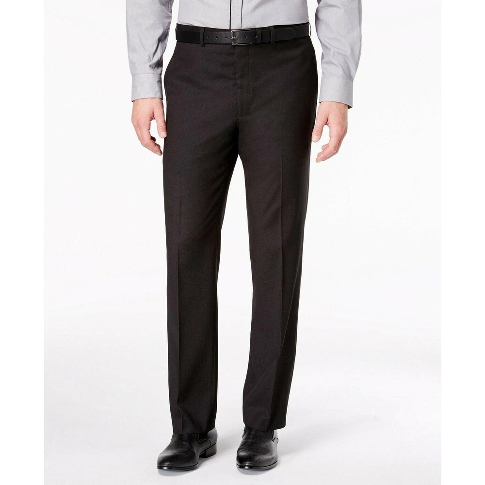 Marc New York Mens Modern-fit 2-Pc Suit 42L / 35Wx33L Black Solid Stretch E11163 - Picture 4 of 13